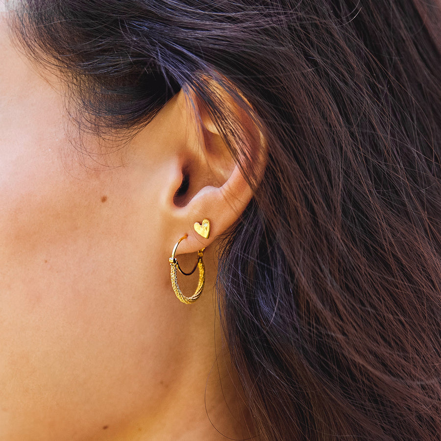 Small Gold Woven "Stardust" Hoops