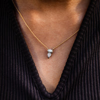 TAP by Todd Pownell Blackened Prong-Set Oval & Pear-Shaped Diamond Necklace