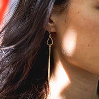 Amali Gold Woven "Knotted Marquise" Chain Drop Earrings
