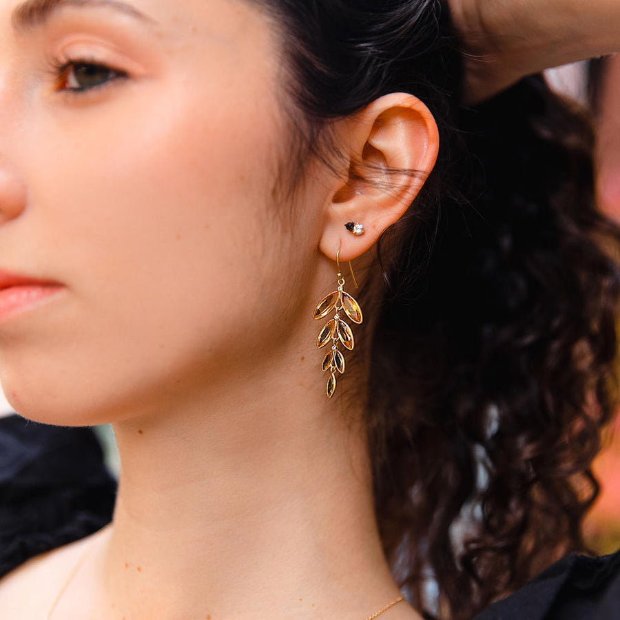 Kothari Citrine & Diamond "Anise" Drop Earrings