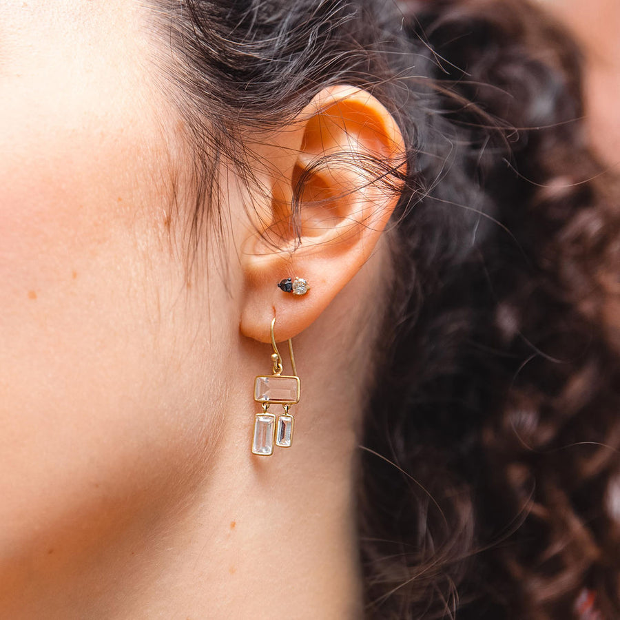 Kothari Rock Crystal "Dancing Baguette" Earrings