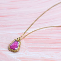 Amali Hexagonal Ruby Slice Necklace