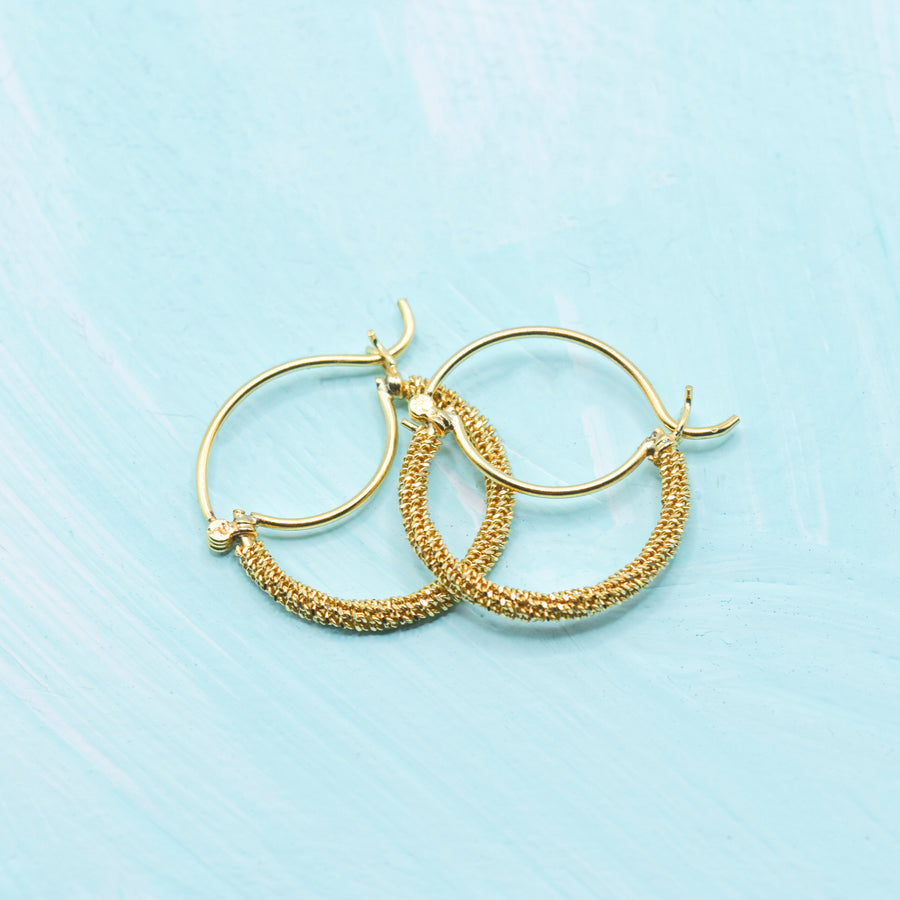 Amali Small Gold Woven "Stardust" Hoops