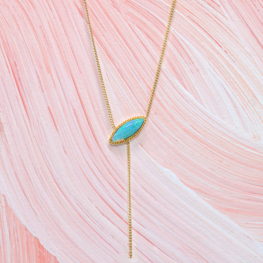 Amali Marquise Ethiopian Opal Lariat Necklace