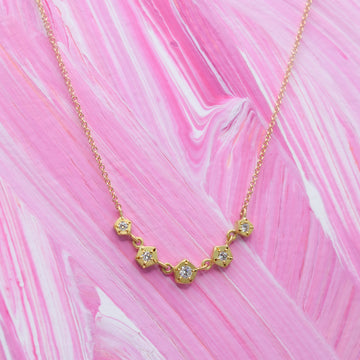 Annie Fensterstock Gold & Diamond "Mini Free Solo" Necklace
