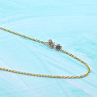 TAP by Todd Pownell Gold Necklace with Two Free-Set Round Champagne Diamonds