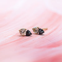 TAP by Todd Pownell Mixed Metal Champagne & Black Double Diamond Studs