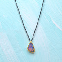 Amali Mixed Metal Woven Bezel-Set Australian Opal Doublet Necklace