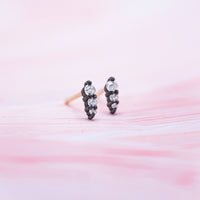 TAP by Todd Pownell Blackened Prong-Set Inverted Diamond Spike Studs