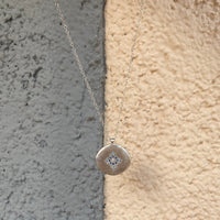 Adel Chefridi Silver "Star Light" Necklace with Aquamarines, Sapphires, & Center Diamond