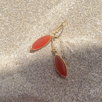 Kothari Bezel-Set Marquise Carnelian Earrings