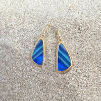 Amali Triangular Australian Opal Doublet Drop Earrings